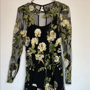 asos edition floral embroidered maxi dress with cutabout skirt